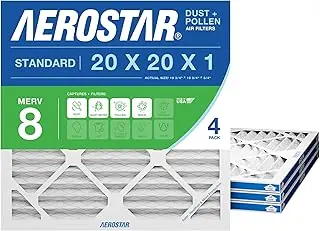 Aerostar 20x20x1 MERV 8 air filter 4 count