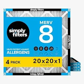 Simply 20x20x1 MERV 8 MPR 600 air filter 4-pack