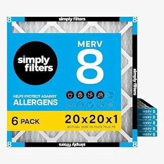 Simply 20x20x1 MERV 8 MPR 600 air filter 6-pack