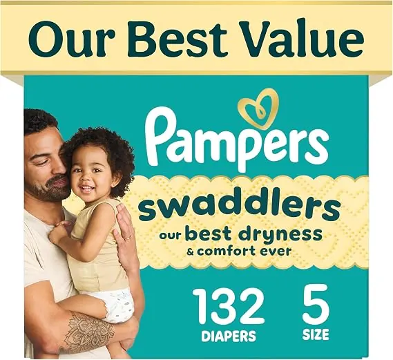 Pampers Swaddlers Diapers, Size 5, 132 count