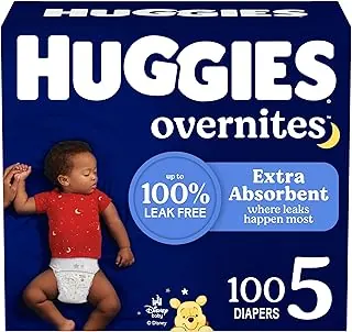 Huggies Overnites Baby Diapers, Size 5