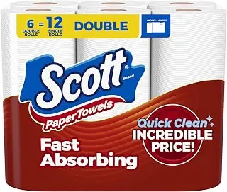 Scott Paper Towels, Choose-A-Sheet, 6 Double Rolls
