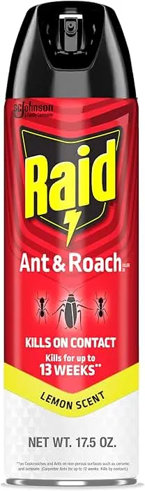 Raid Ant & Roach Killer Spray for listed bugs