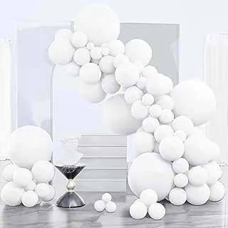 PartyWoo white 140 piece mixed-size balloon garland kit