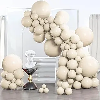 PartyWoo white sand mixed-size balloon garland kit