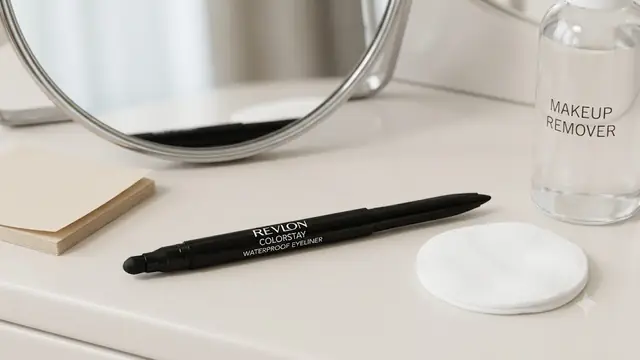 Waterproof pencil eyeliner for smudge prone eyes