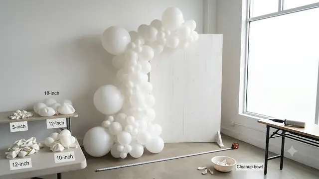 Different size balloon garland kit for party arch setup