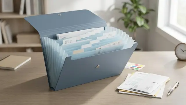 Portable expanding file organizer for bills receipts and letter size papers