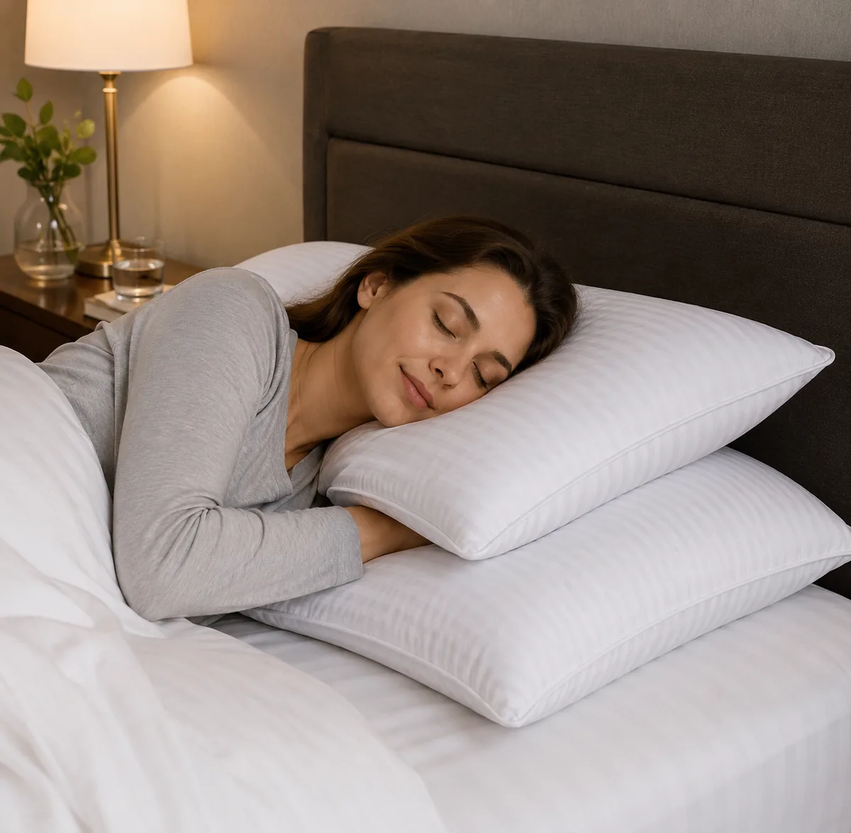 Beckham Hotel Collection queen pillow set with white cotton covers