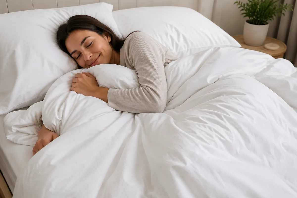 Bedsure Prewashed Duvet Cover in white, neatly folded on a bed