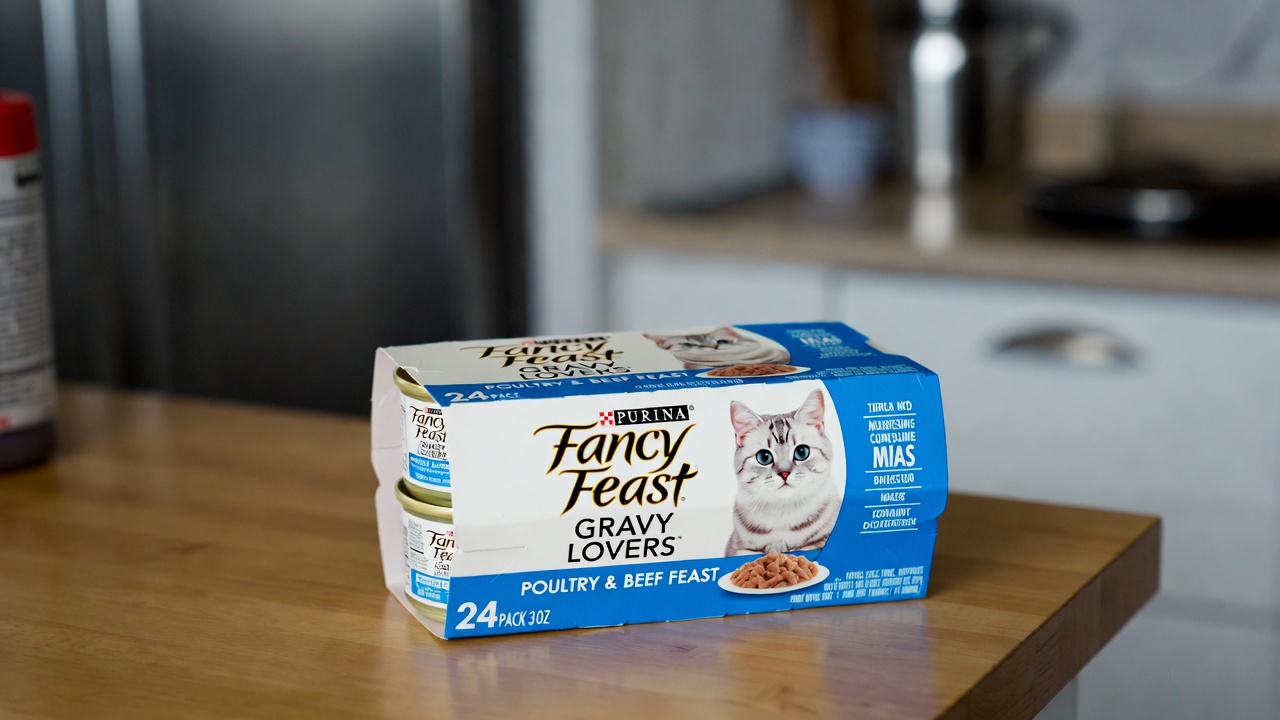 Purina Fancy Feast Gravy Lovers Poultry & Beef Wet Cat Food cans