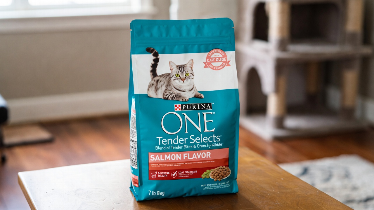 Purina ONE Tender Selects Dry Cat Food with real salmon, 7 lb bag