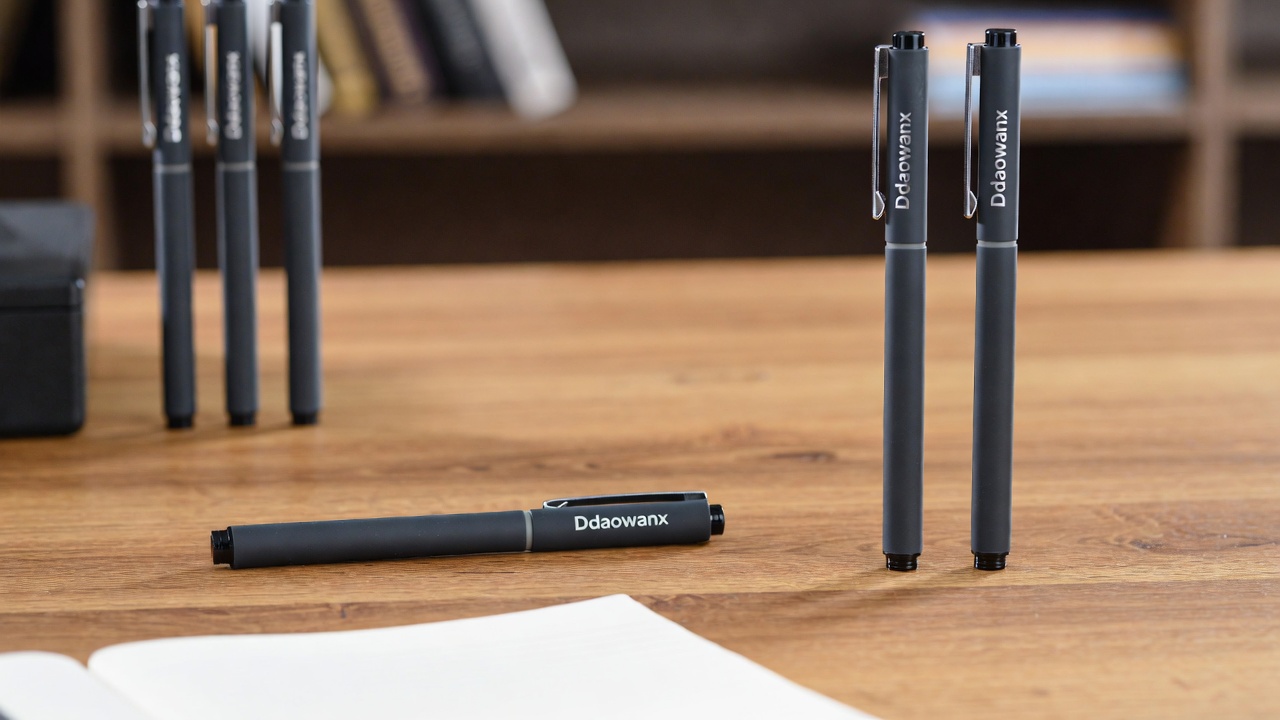Close-up view of black gel pen writing smoothly on paper without smudging.