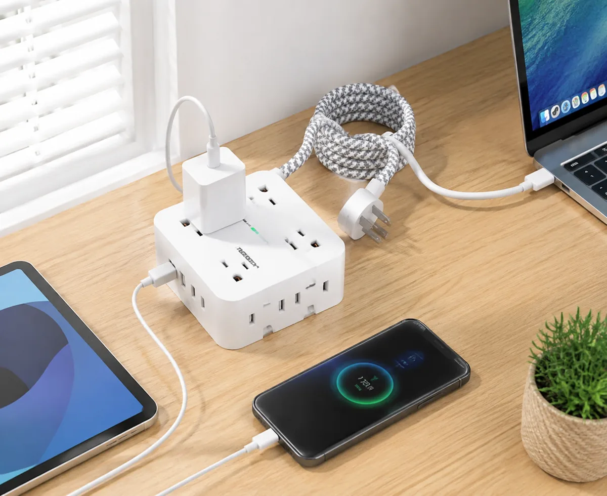 HANYCONY Surge Protector Power Strip with 8 outlets and 4 USB ports