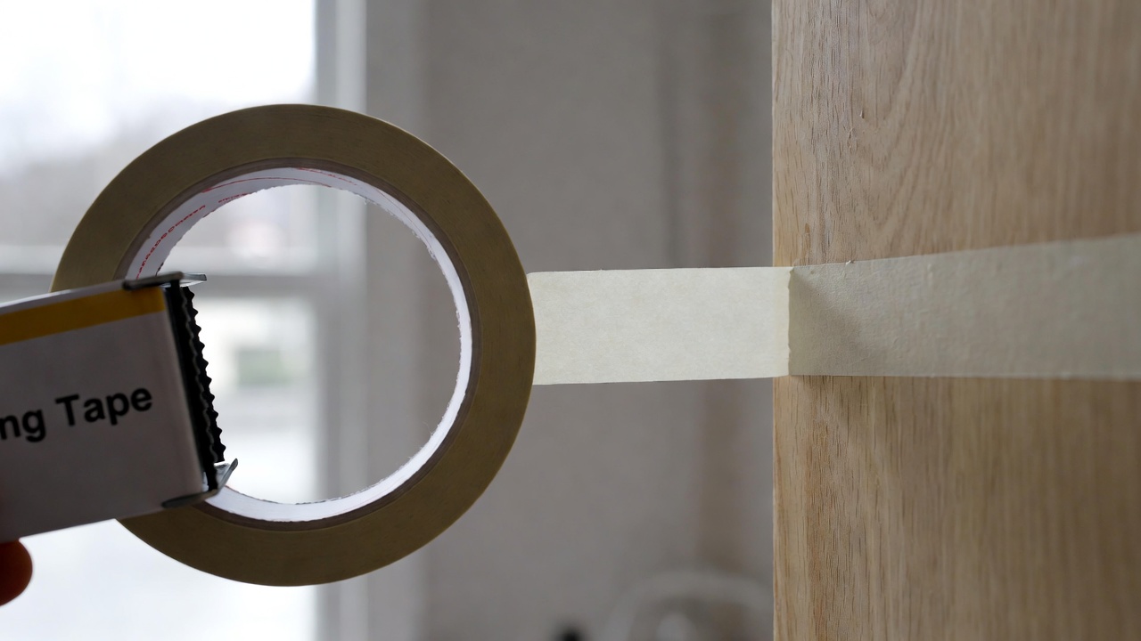 ScotchBlue Original Multi-Surface Painters Tape roll on a painted wall edge