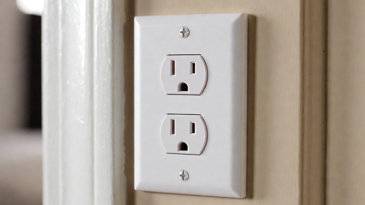White polycarbonate duplex wall plate with glossy finish